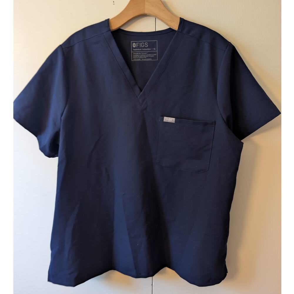 Figs Blue Scrub Top XL